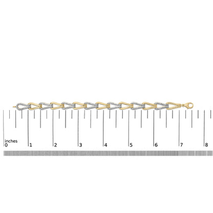 Gold Vermeil 1/7 Cttw Diamond Bold Knot Link Bracelet