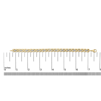 Gold Vermeil Plated Sterling Silver 1/7 Cttw Diamond Panther Link Bracelet
