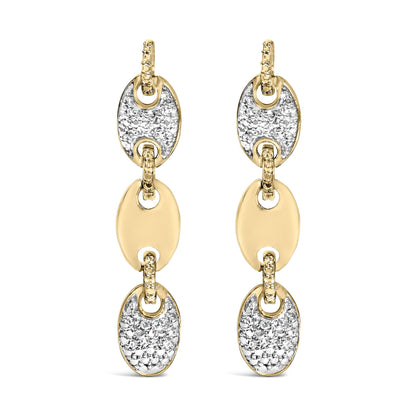 Gold Vermeil 1/10 Cttw Diamond Bold Disc Link Earring