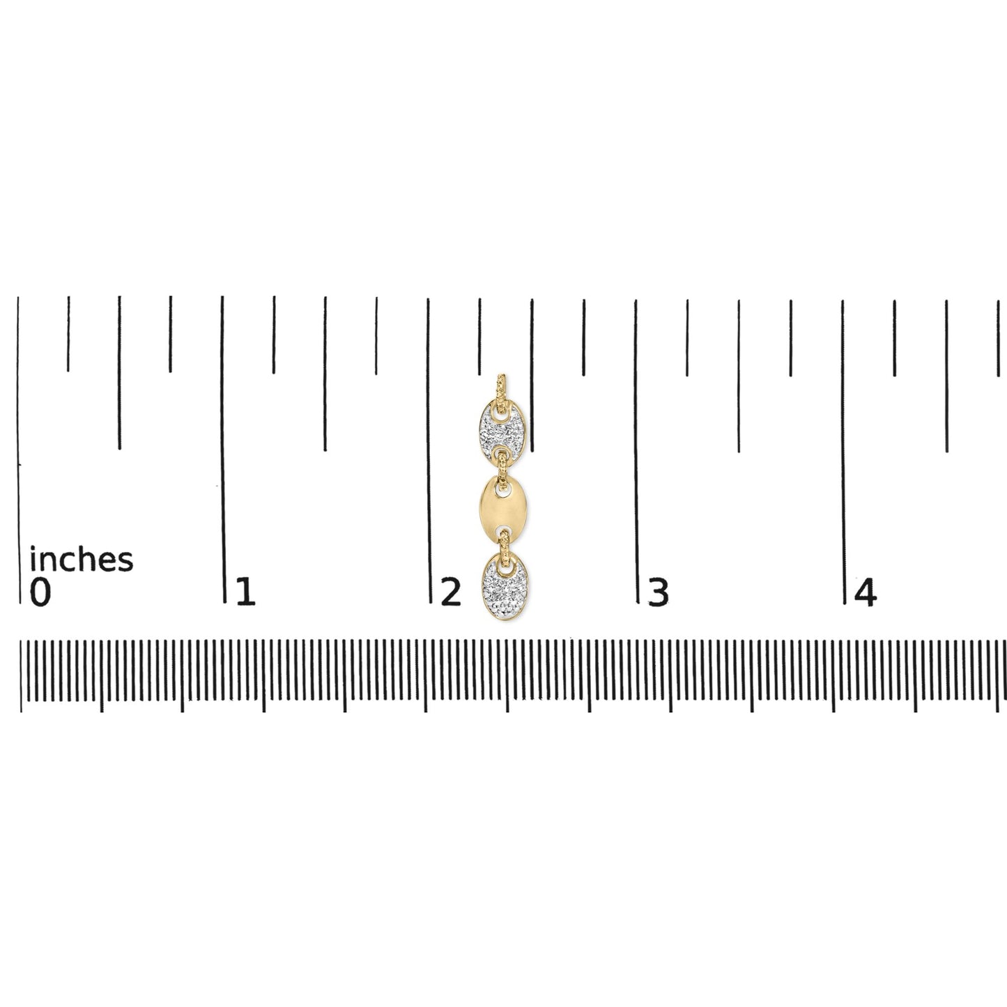 Gold Vermeil 1/10 Cttw Diamond Bold Disc Link Earring