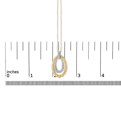 Gold Vermeil 1/10 Cttw Diamond Bold Bead Pendant Necklace