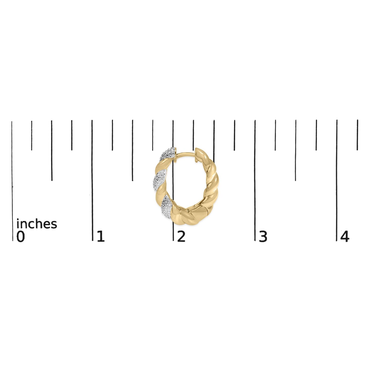 Gold Vermeil 1/10 Cttw Diamond Bold Rope Hoop Earring