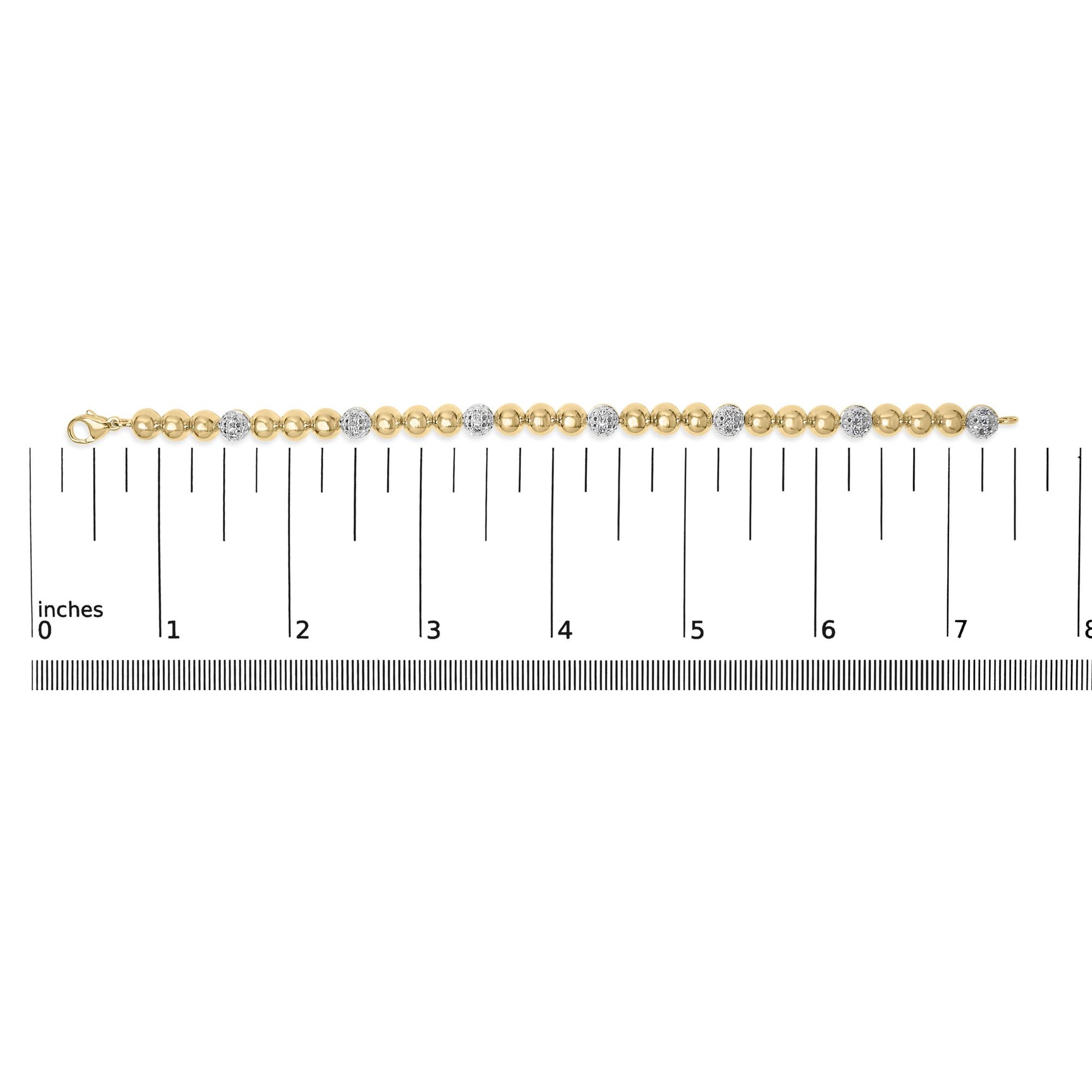 Gold Vermeil 1/5 Cttw Diamond Bold Dome Bead Link Bracelet