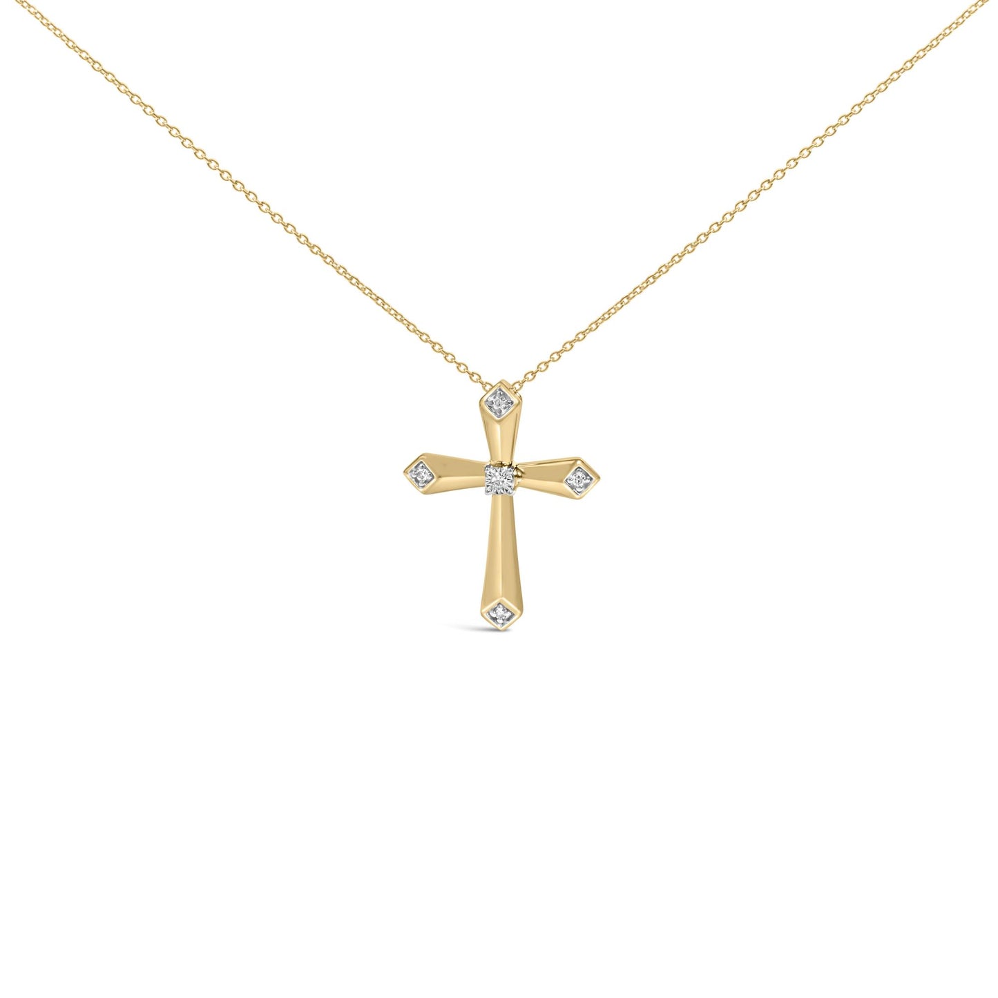 Gold Vermeil Diamond Accent Cross Pendant Necklace