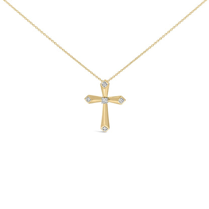 Gold Vermeil Diamond Accent Cross Pendant Necklace
