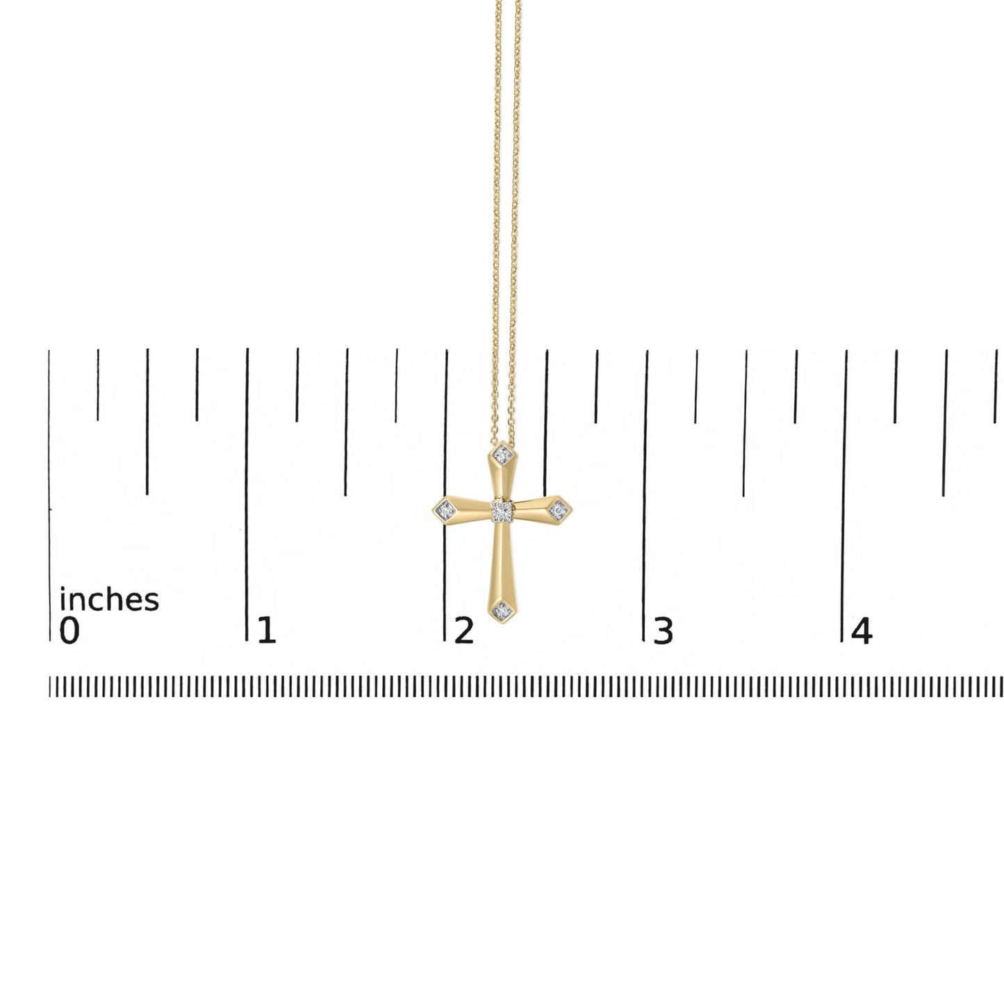 Gold Vermeil Diamond Accent Cross Pendant Necklace