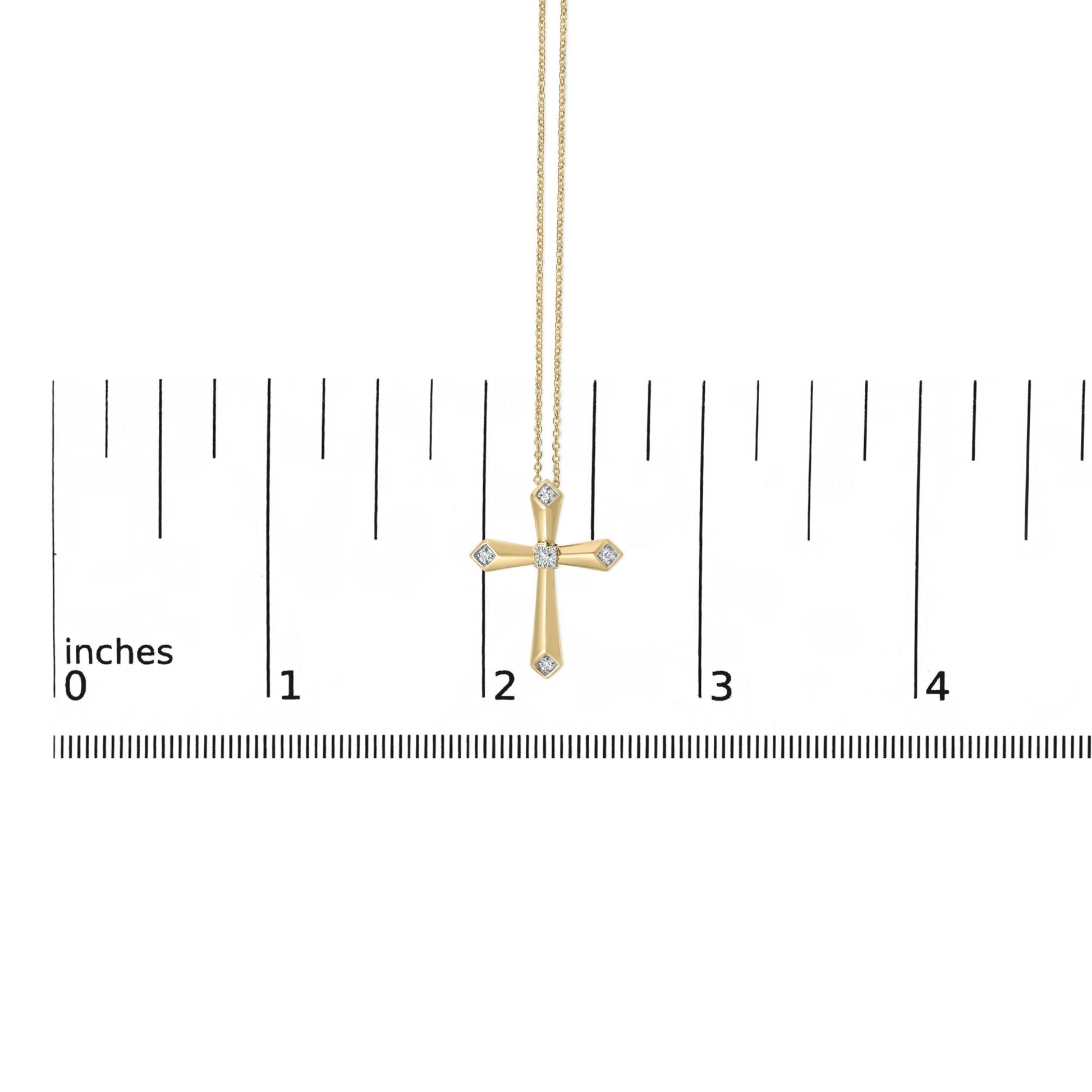 Gold Vermeil Diamond Accent Cross Pendant Necklace
