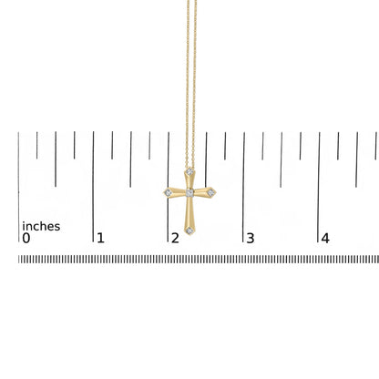 Gold Vermeil Diamond Accent Cross Pendant Necklace