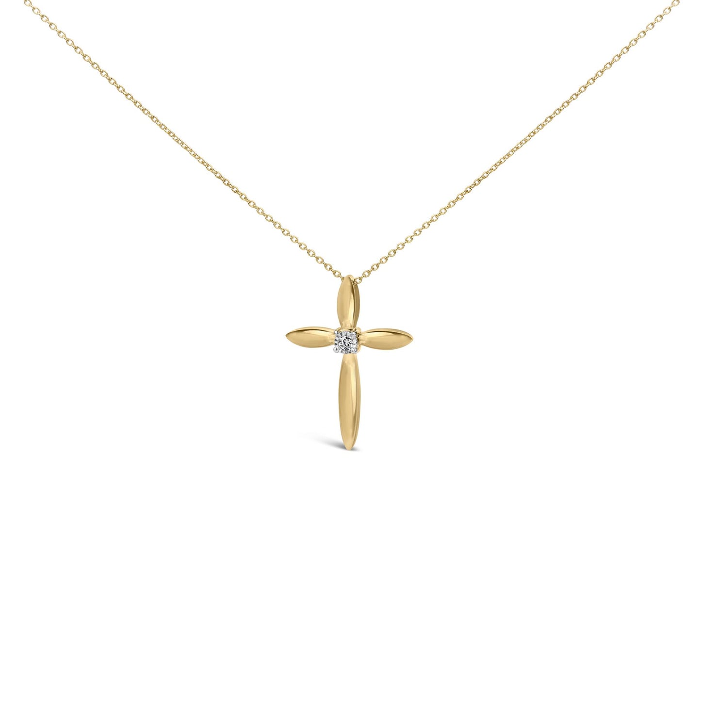 Gold Vermeil Diamond Accent Cross Pendant Necklace