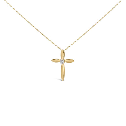 Gold Vermeil Diamond Accent Cross Pendant Necklace