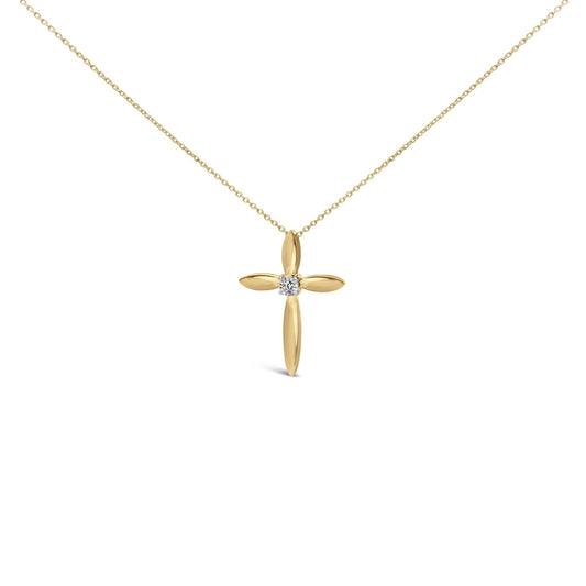 Gold Vermeil Diamond Accent Cross Pendant Necklace