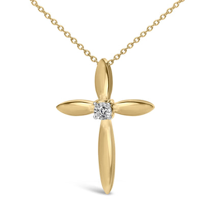 Gold Vermeil Diamond Accent Cross Pendant Necklace