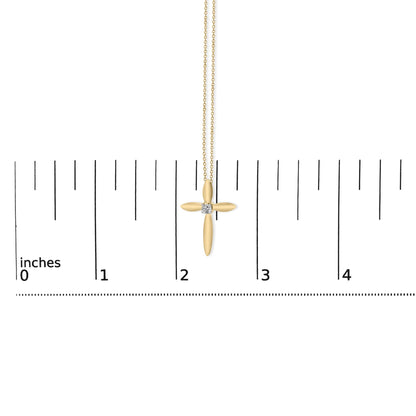 Gold Vermeil Diamond Accent Cross Pendant Necklace