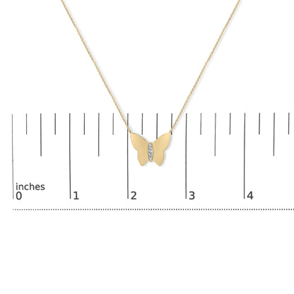 Gold Vermeil Diamond Accent Butterfly Pendant Necklace