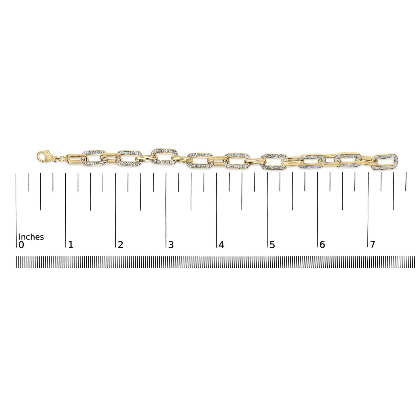 Gold Vermeil 1/10 Cttw Diamond Bold Paperclip Link Bracelet