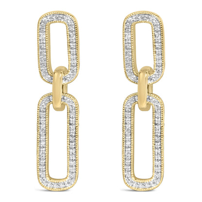 Gold Vermeil 1/10 Cttw Diamond Cttw Bold Paperclip Earring