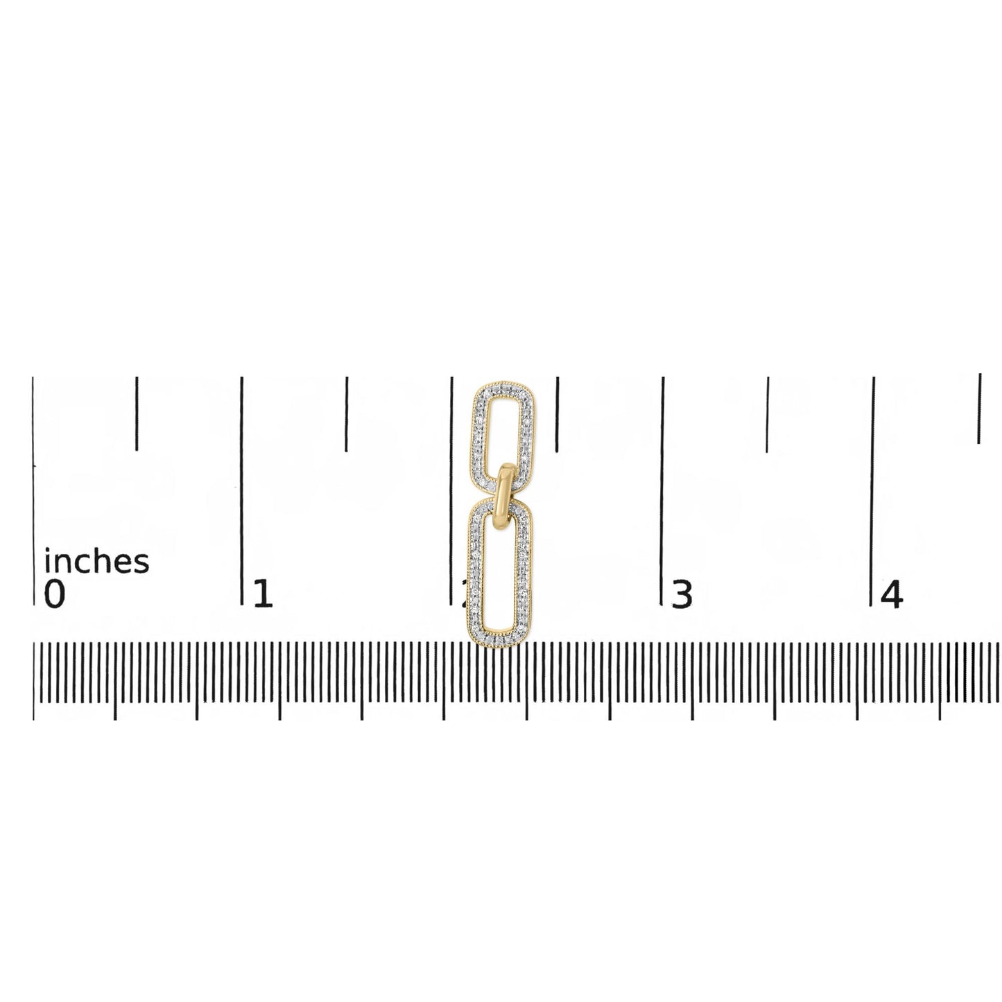 Gold Vermeil 1/10 Cttw Diamond Cttw Bold Paperclip Earring