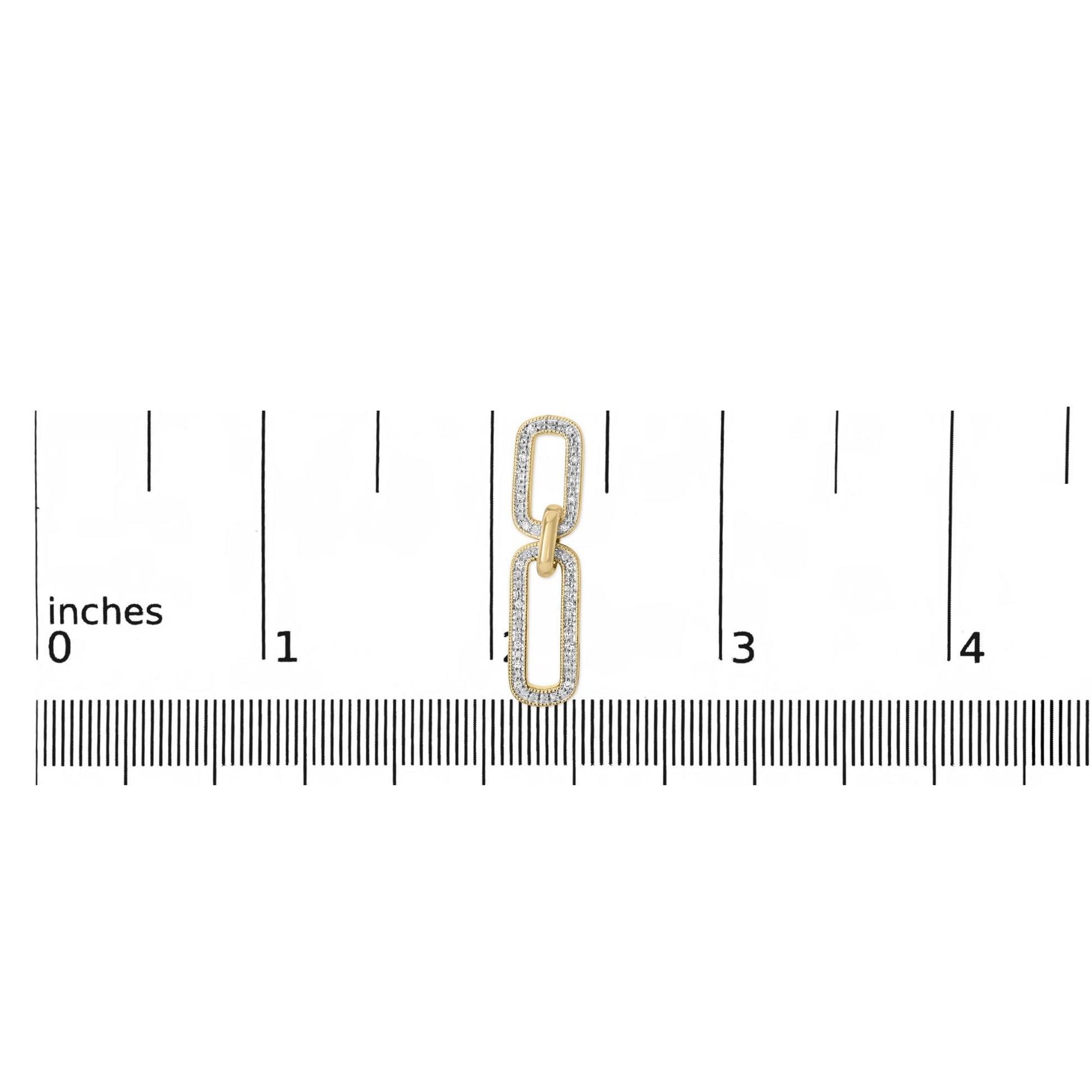 Gold Vermeil 1/10 Cttw Diamond Cttw Bold Paperclip Earring