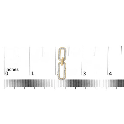 Gold Vermeil 1/10 Cttw Diamond Cttw Bold Paperclip Earring