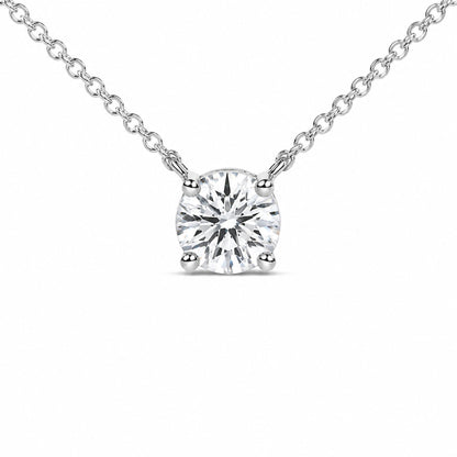 14K White Gold 1.00 Cttw Lab Grown Diamond Solitaire Pendant