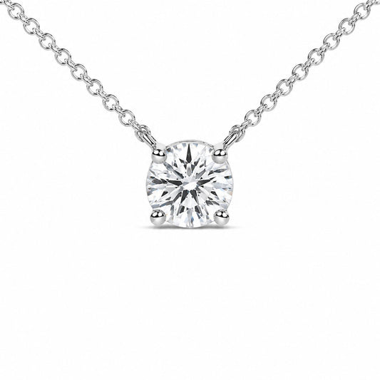 14K White Gold 1.00 Cttw Lab Grown Diamond Solitaire Pendant
