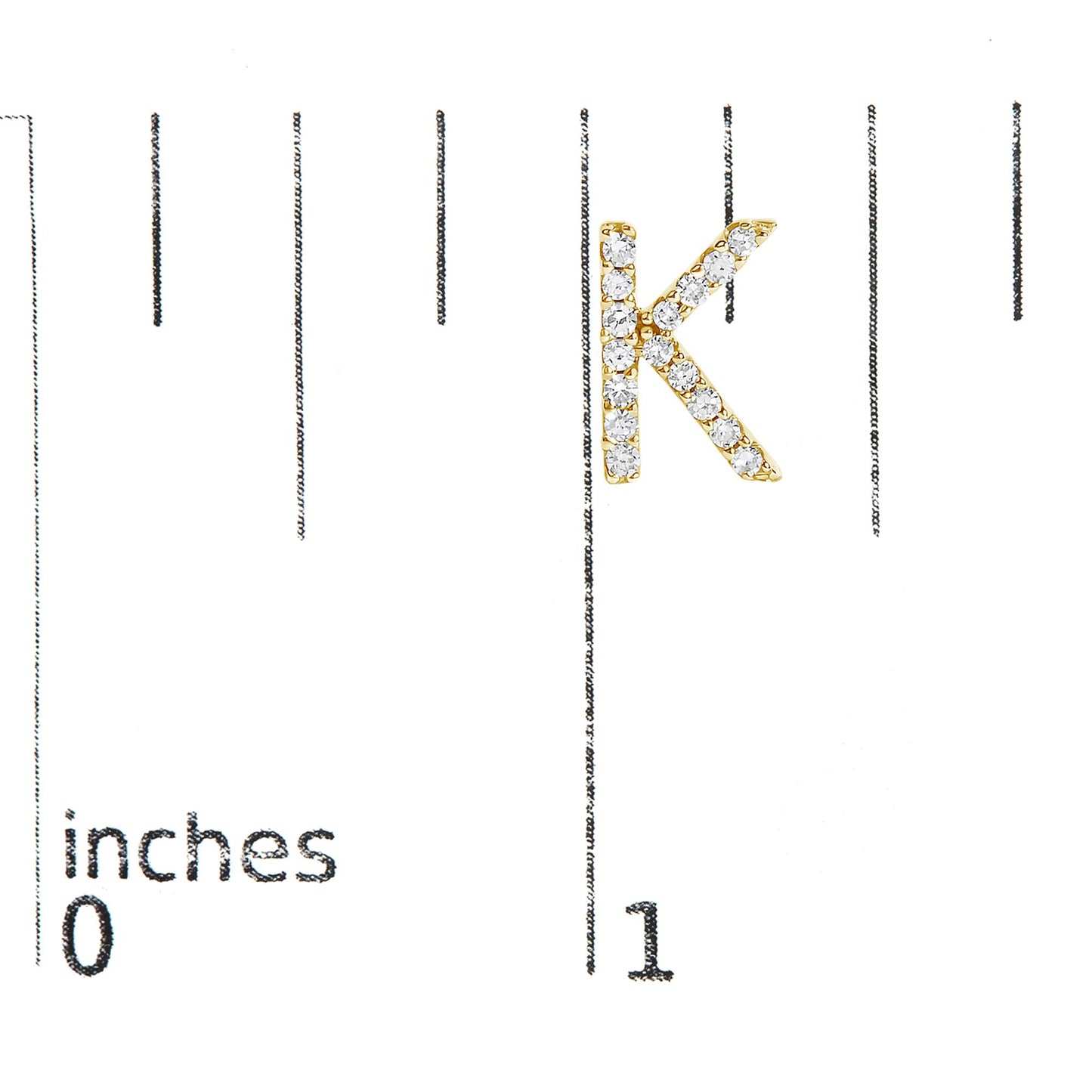 10K Yellow Gold 1/10 Cttw Diamond Initial “A” to "Z" Stud Earring