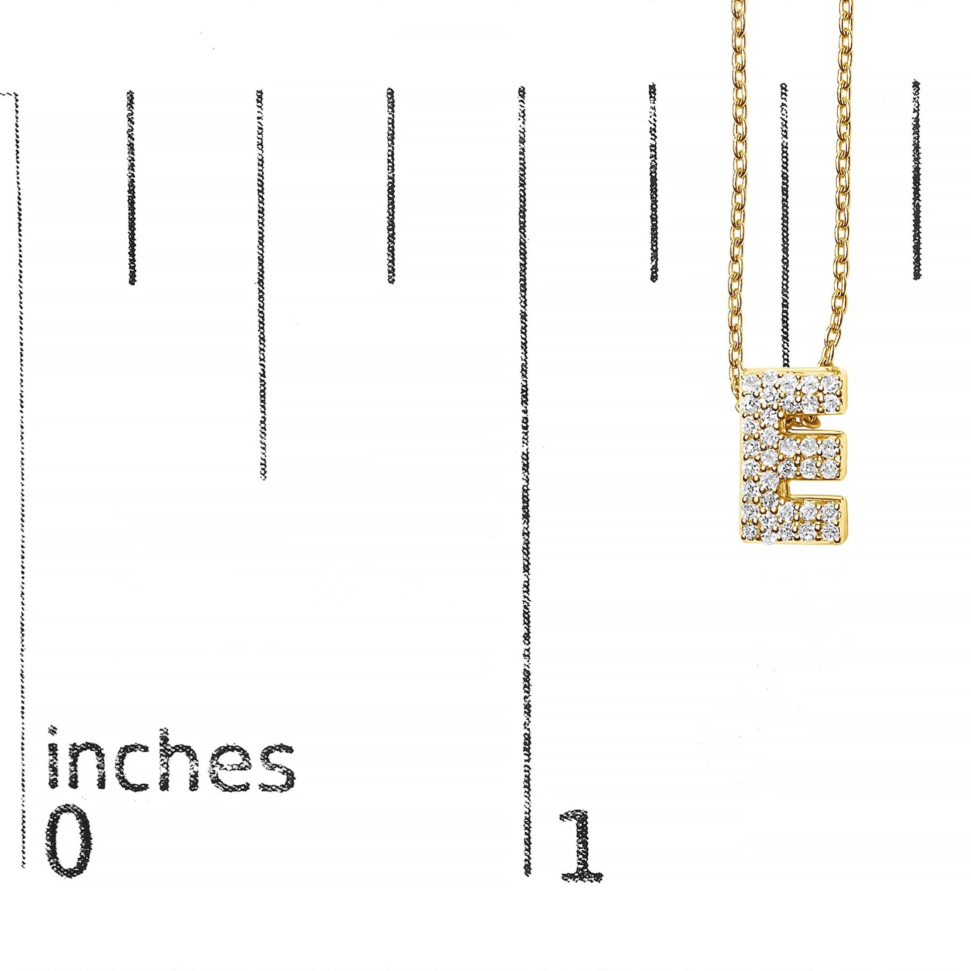 10K Yellow Gold Diamond Accent "A-Z" Initial Bubble Pendant Necklace
