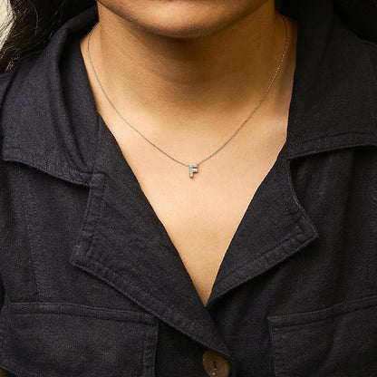 10K Yellow Gold Diamond Accent "A-Z" Initial Bubble Pendant Necklace