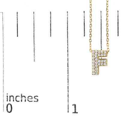 10K Yellow Gold Diamond Accent "A-Z" Initial Bubble Pendant Necklace