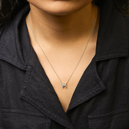10K Yellow Gold Diamond Accent "A-Z" Initial Bubble Pendant Necklace