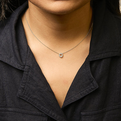 10K Yellow Gold Diamond Accent "A-Z" Initial Bubble Pendant Necklace
