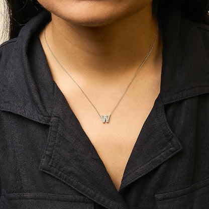 10K Yellow Gold Diamond Accent "A-Z" Initial Bubble Pendant Necklace