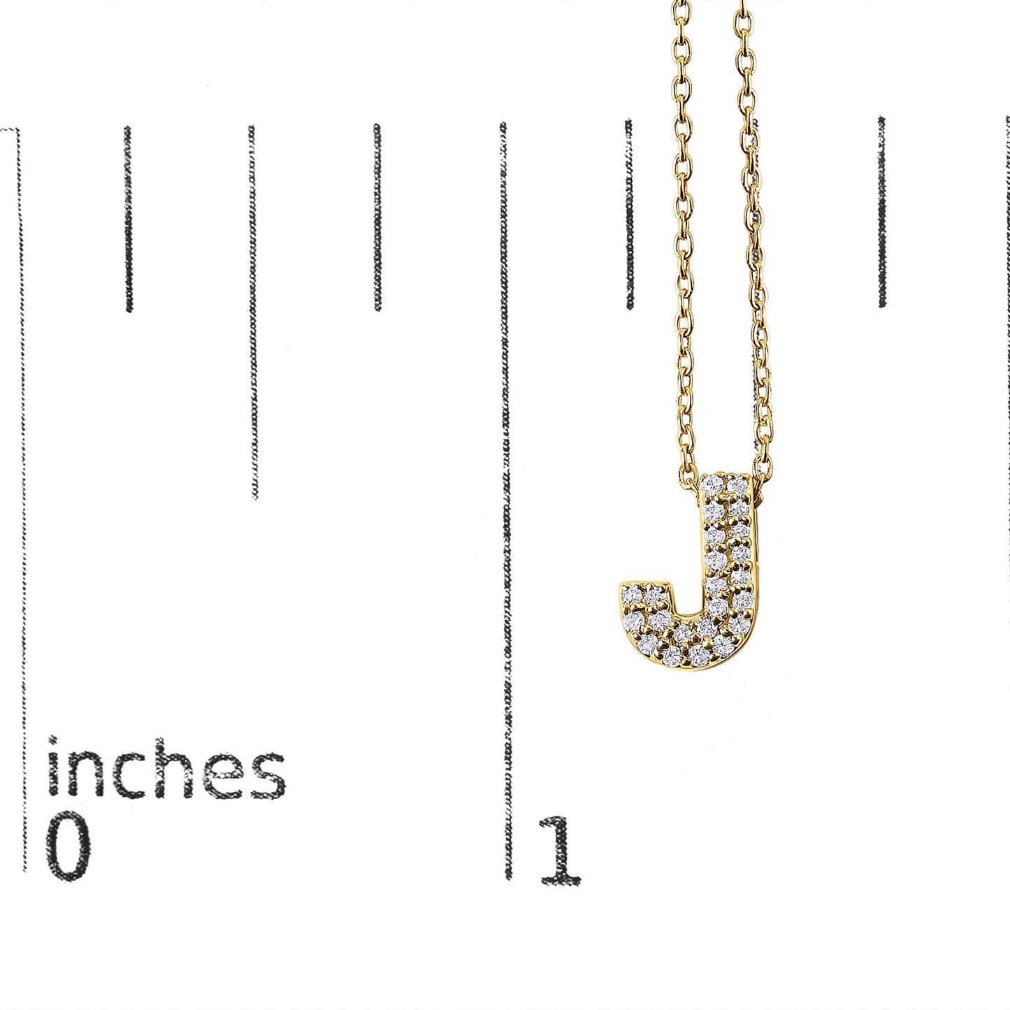 10K Yellow Gold Diamond Accent "A-Z" Initial Bubble Pendant Necklace