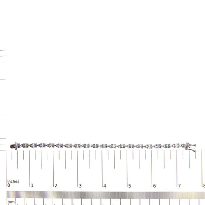 .925 Sterling Silver 11.0 Cttw Oval Shaped Created Light Blue Topaz Link Bracelet - 7 inch