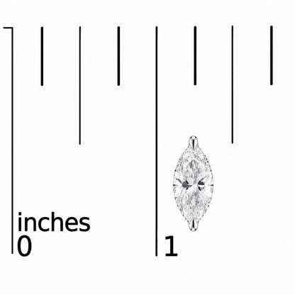 14K Gold Lab Grown Marquise Diamond Solitaire Stud Earrings