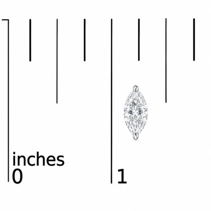 14K Gold Lab Grown Marquise Diamond Solitaire Stud Earrings