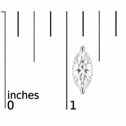 14K Gold Lab Grown Marquise Diamond Solitaire Stud Earrings