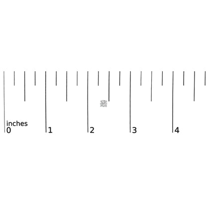 Close-up front view of a single white round gemstone earring in a 4-prong setting shown on a ruler scale.