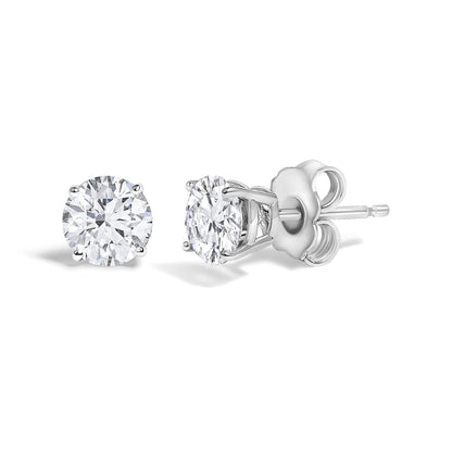14K Gold 1/2 Cttw Lab Grown Diamond Solitaire Stud Earrings