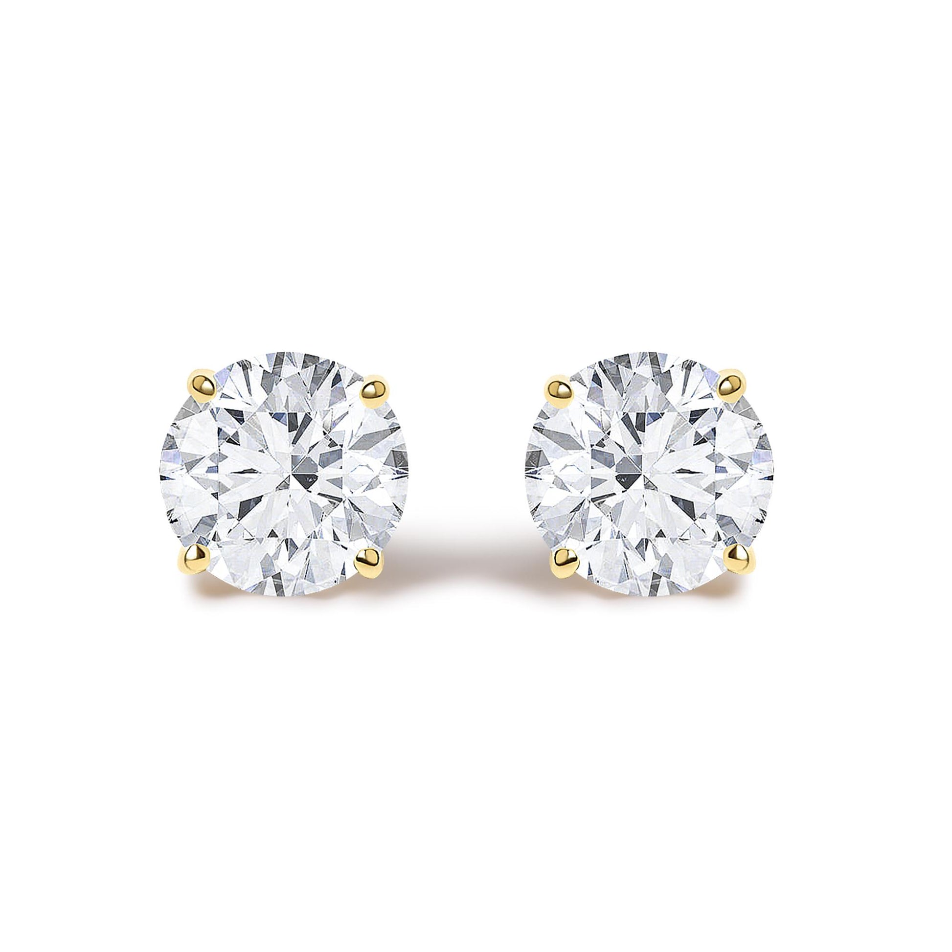 14K Gold 1/2 Cttw Lab Grown Diamond Solitaire Stud Earrings