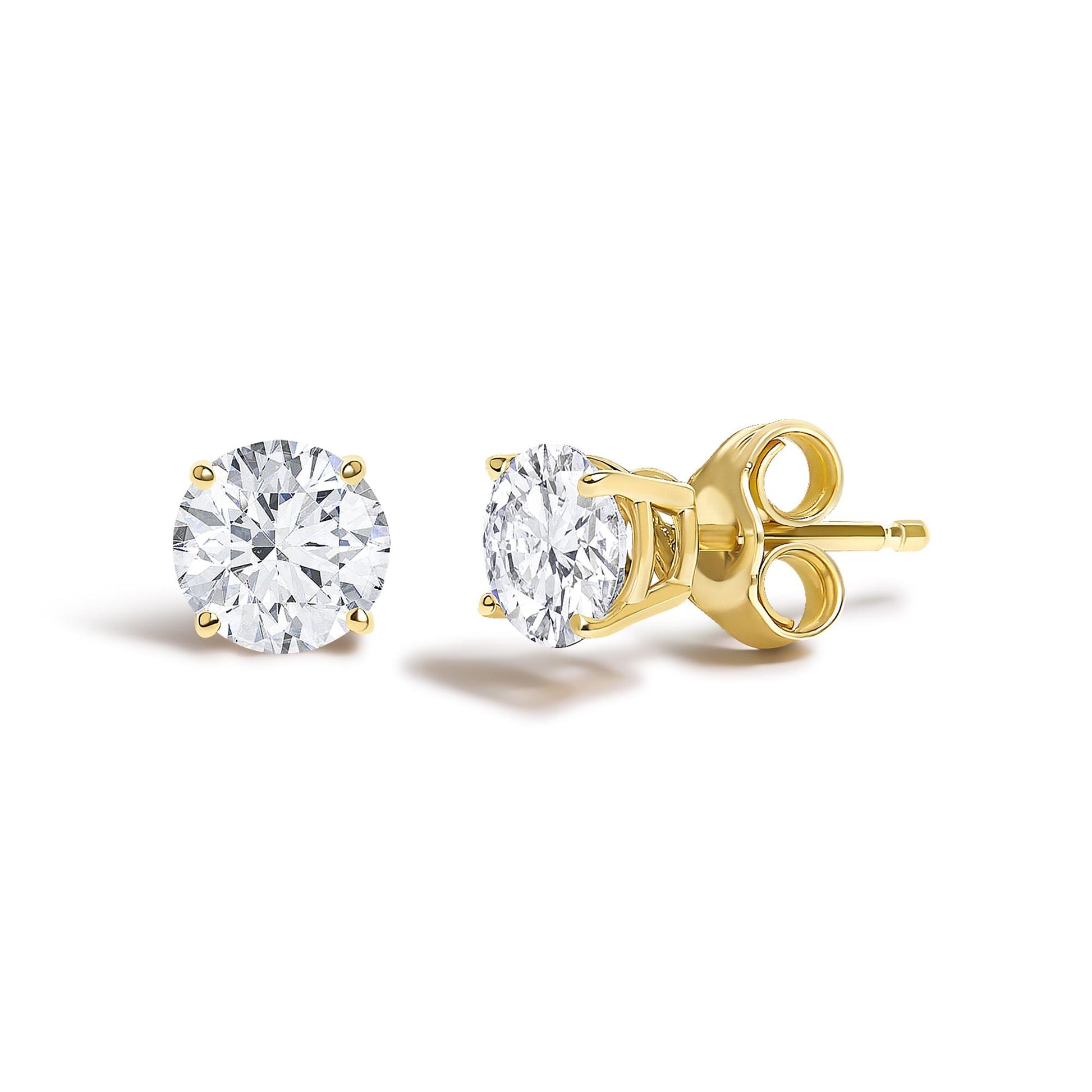 14K Gold 1/2 Cttw Lab Grown Diamond Solitaire Stud Earrings