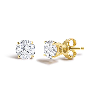 14K Gold 1/2 Cttw Lab Grown Diamond Solitaire Stud Earrings