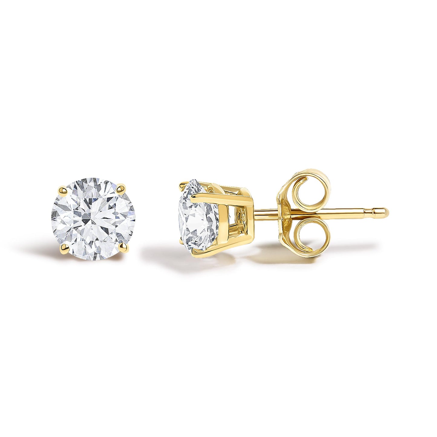 14K Gold 1/2 Cttw Lab Grown Diamond Solitaire Stud Earrings
