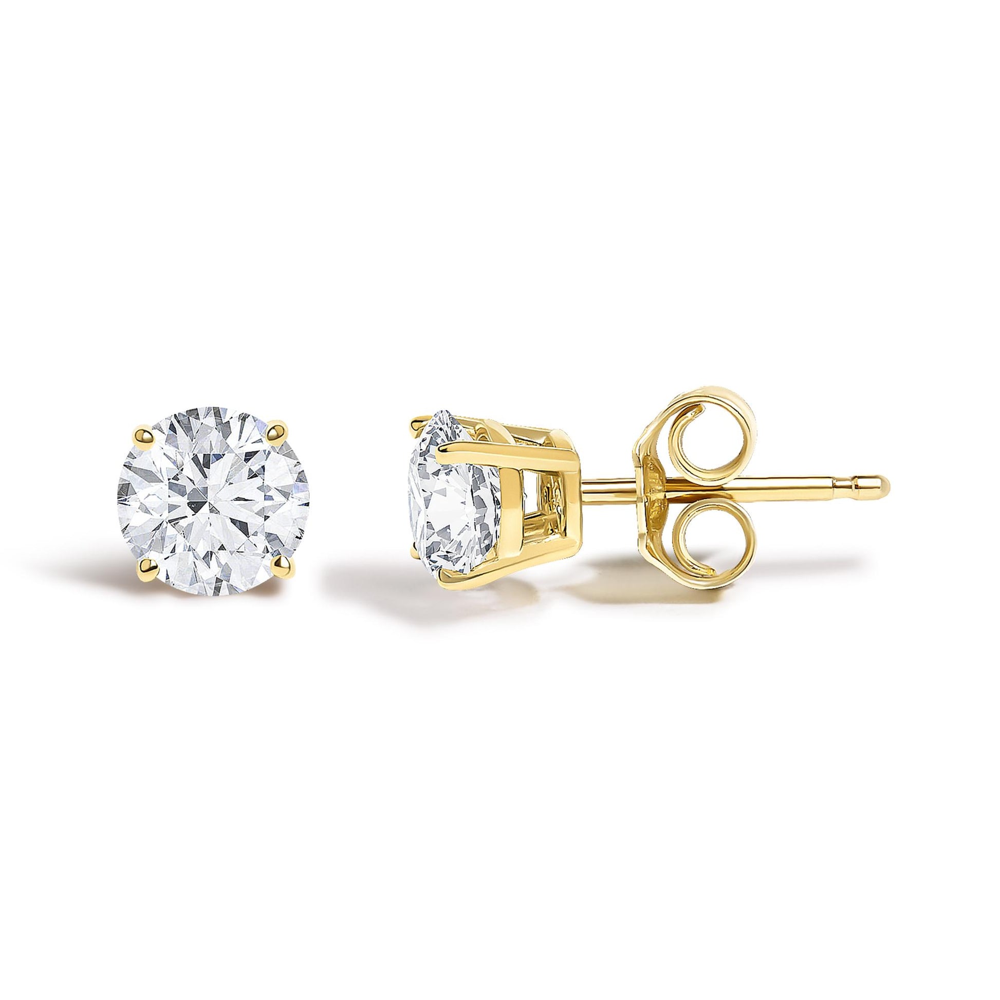 14K Gold 1/2 Cttw Lab Grown Diamond Solitaire Stud Earrings