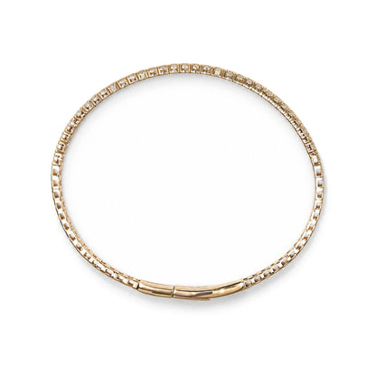 14K Gold 1.0 Cttw Lab-Grown Diamond Semi Eternity Flexible Bangle Bracelet