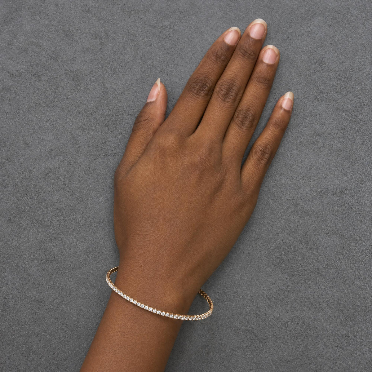 14K Gold 1.0 Cttw Lab-Grown Diamond Semi Eternity Flexible Bangle Bracelet