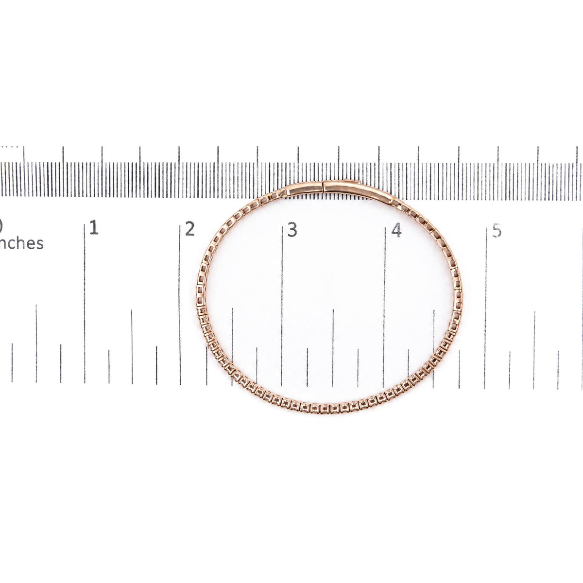 14K Gold 1.0 Cttw Lab-Grown Diamond Semi Eternity Flexible Bangle Bracelet