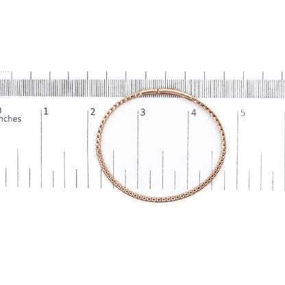 14K Gold 1.0 Cttw Lab-Grown Diamond Semi Eternity Flexible Bangle Bracelet
