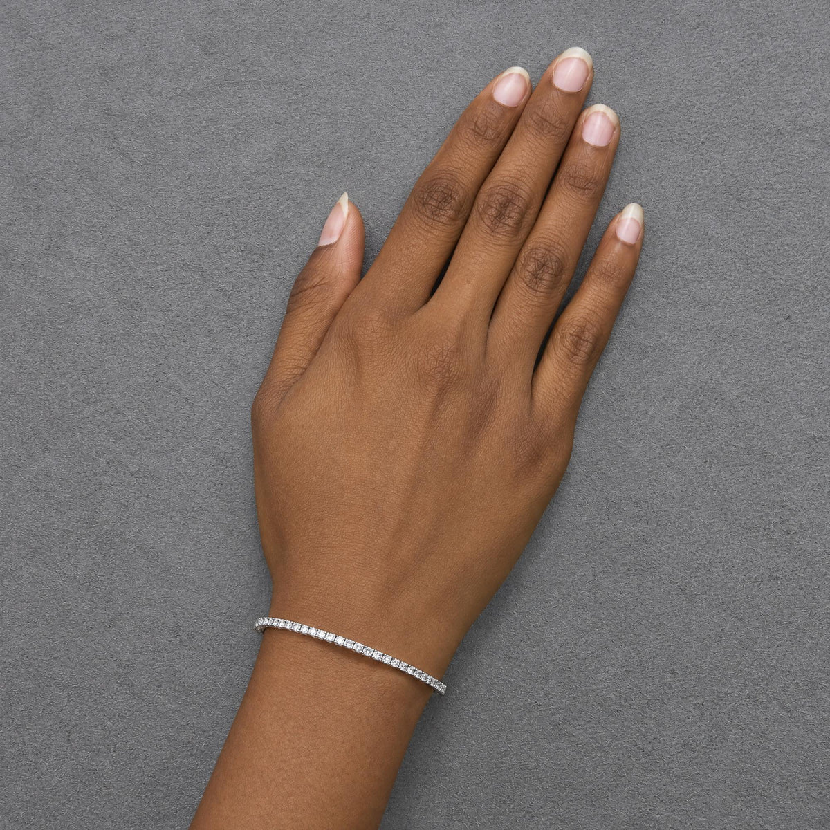14K Gold 1.0 Cttw Lab-Grown Diamond Semi Eternity Flexible Bangle Bracelet