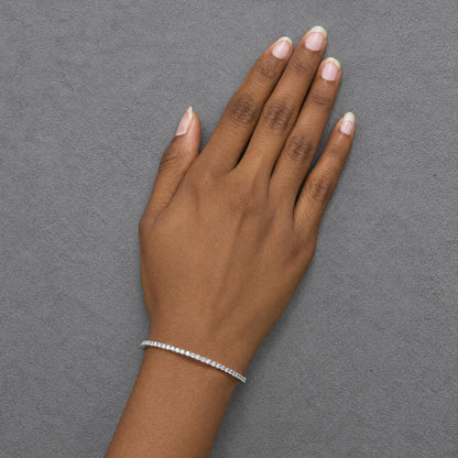 14K Gold 1.0 Cttw Lab-Grown Diamond Semi Eternity Flexible Bangle Bracelet